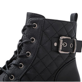 Women’s Black Combat Ankle Boots – Comfortable Fit