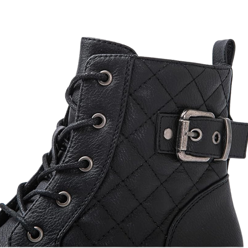 Women’s Black Combat Ankle Boots – Comfortable Fit