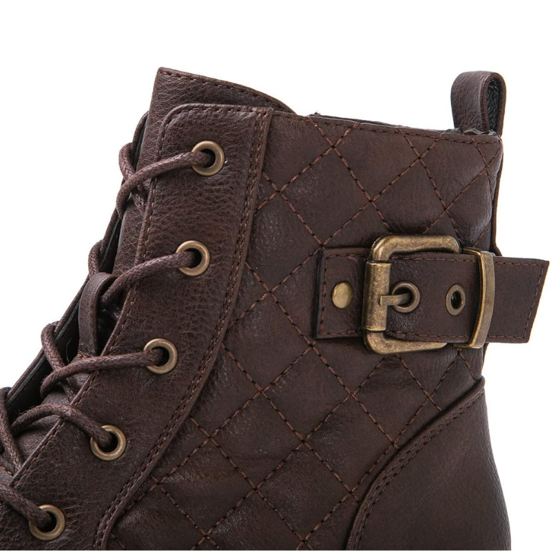 Women’s Brown Lace-Up Combat Ankle Boots