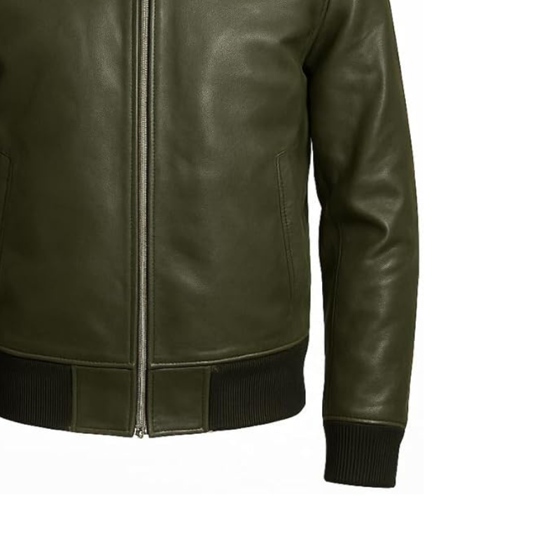 Men’s Lambskin Leather Bomber Jacket – Premium Fit
