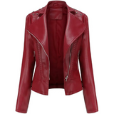 Women’s Edgy Studded Biker Jacket Faux Leather