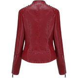 Women’s Edgy Studded Biker Jacket Faux Leather