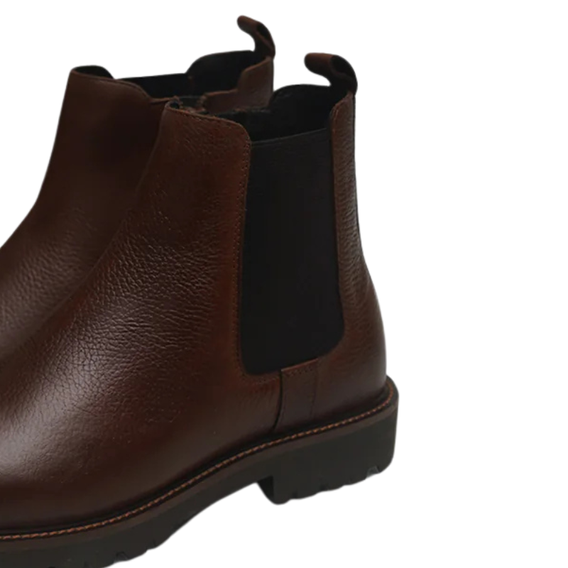 Men's Textured Genuine Leather Chelsea Boots